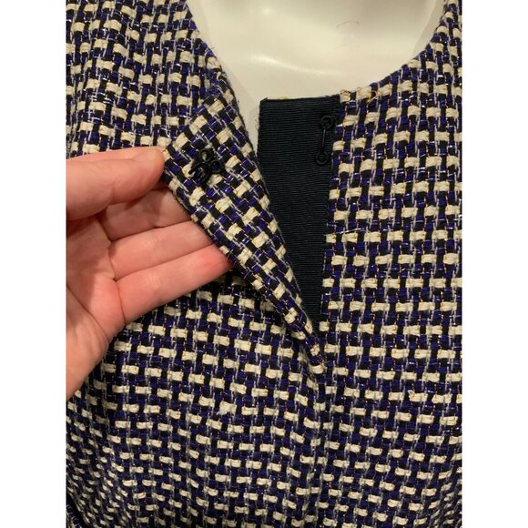 J. Crew Purple & White Tweed Jacket W/ Front Pockets, Size 8 - Picture 4 of 9